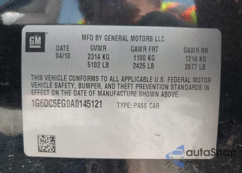 2010 Cadillac Cts Standard z USA, uszkodzony, nr VIN 1G6DC5EG0A0145121